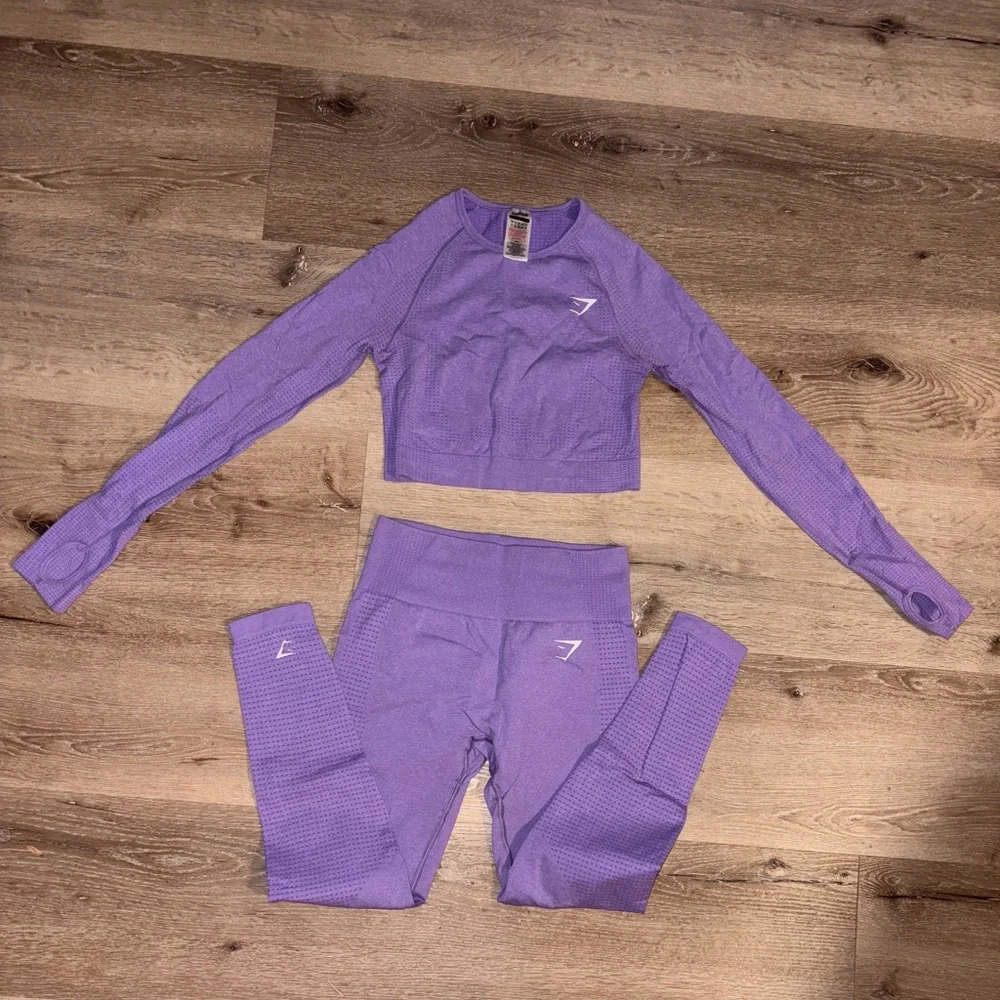 Gymshark Vital Seamless 2.0 Long Sleeve and Matching Leggings Set in Mark - Picture 1 of 2